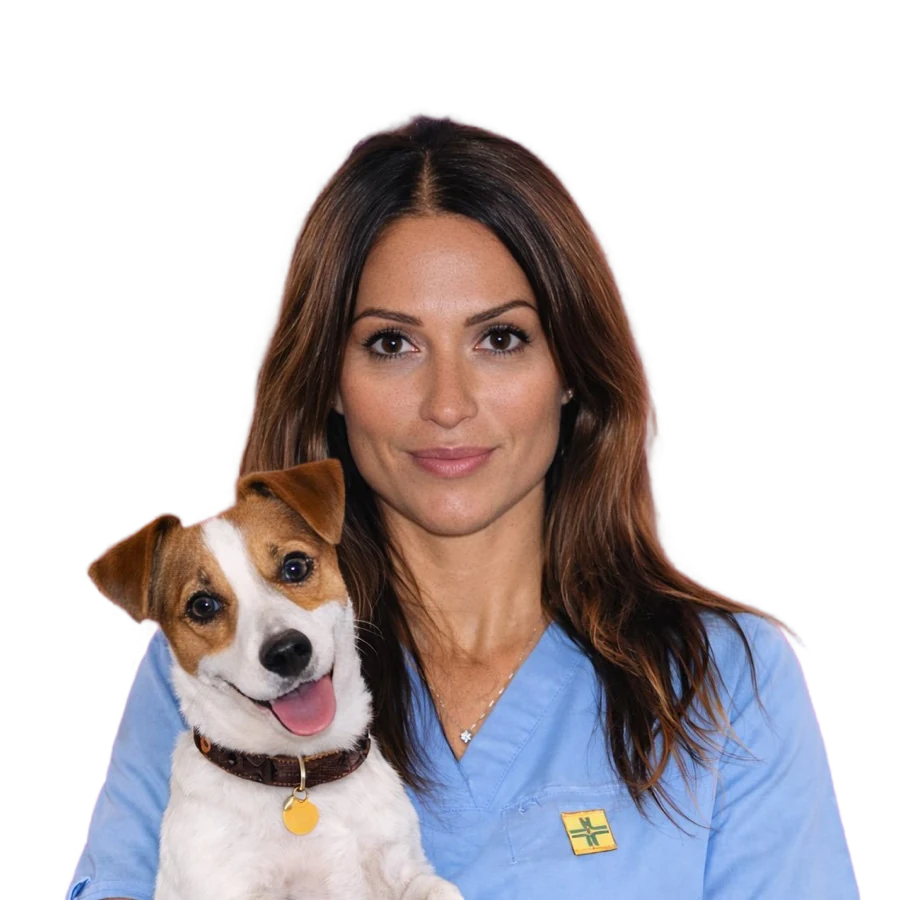 La Dott.ssa Milena Martino con un cane